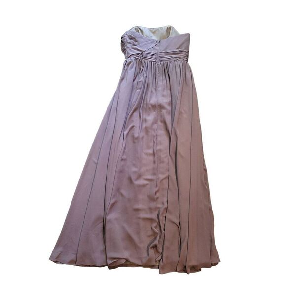 NWT Alfred Angelo Gown Women's 12 Mocha Pleated Chiffon Convertible Bridesmaid - Picture 2 of 4